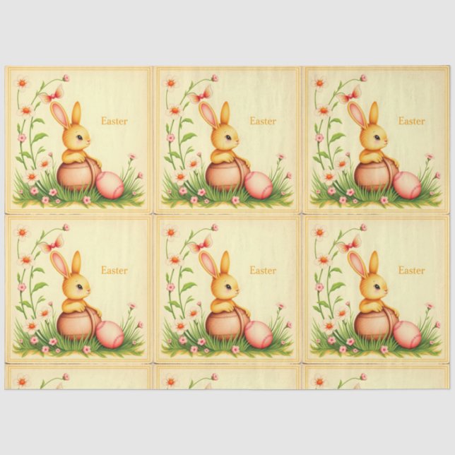 Easter Vintage Rabbit Holiday Collection Tissue Paper (Front)