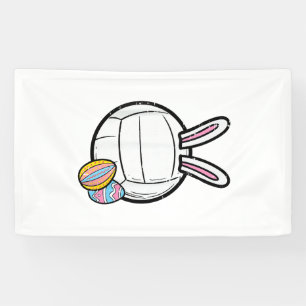 Easter Volleyball Bunny Sports Player Women Girls Banner