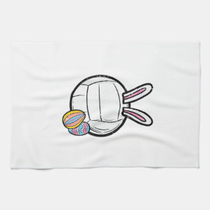 Easter Volleyball Bunny Sports Player Women Girls  Kitchen Towel