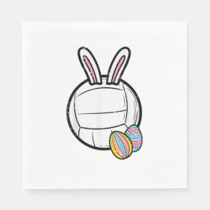 Easter Volleyball Bunny Sports Player Women Girls  Napkin