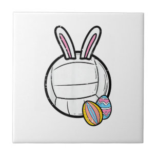 Easter Volleyball Bunny Sports Player Women Girls  Tile