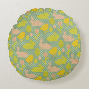 Easter Wallpaper Round Pillow