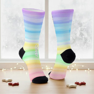Easter Watercolor Background Name Personalized Socks