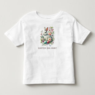 Easter Watercolor Bunny & Flowers Toddler T-shirt
