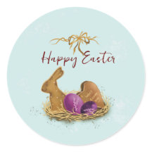 "Easter Watercolor Bunny on the Hunt"