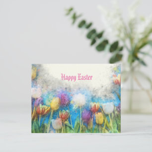Easter Watercolor Tulips  Card