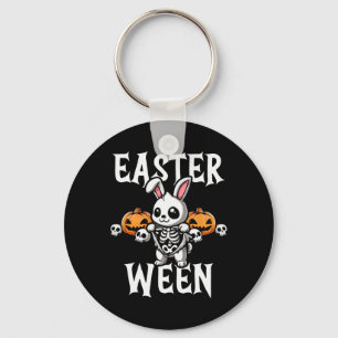 Easter Ween Skeleton Bunny Halloween Theme Keychain