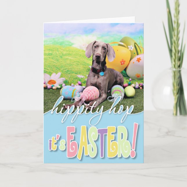Easter - Weimaraner - Ben Holiday Card (Front)