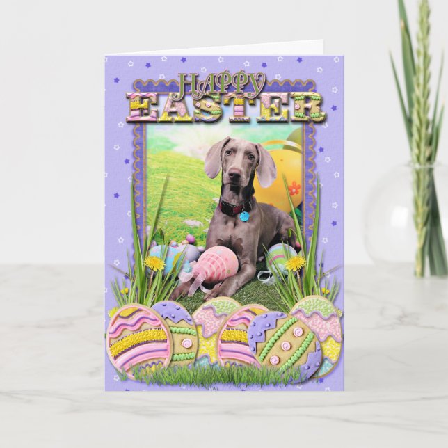 Easter - Weimaraner - Ben Holiday Card (Front)