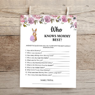 Easter Who knows Mommy Best Baby Game Card 