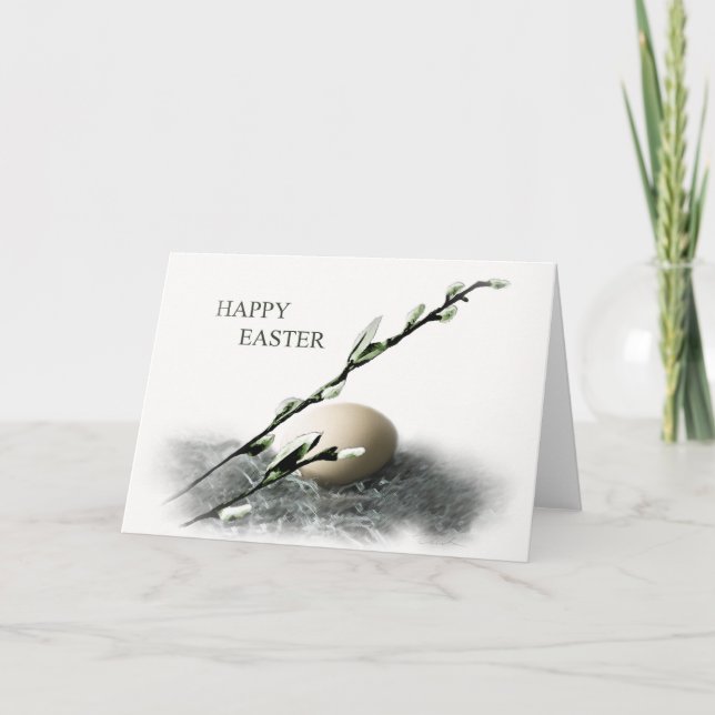 Easter willow holiday card (Front)