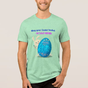 Easter wish for real eggs pastel light green Tri-Blend shirt