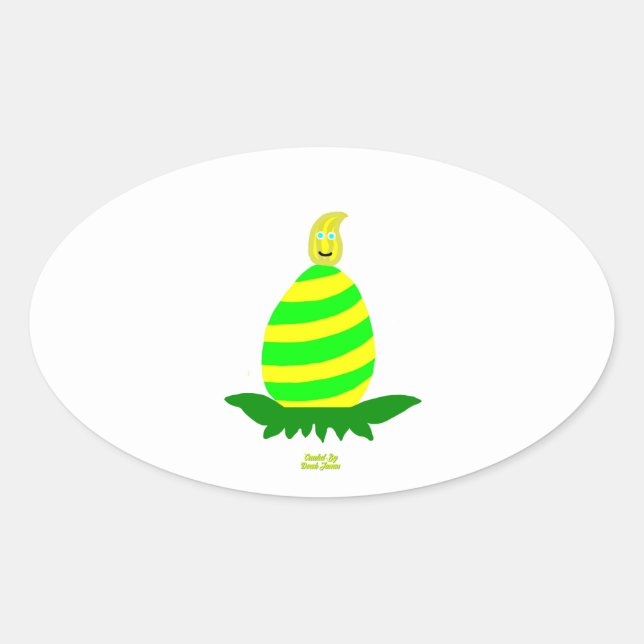 Easter Wishes Oval Sticker (Front)