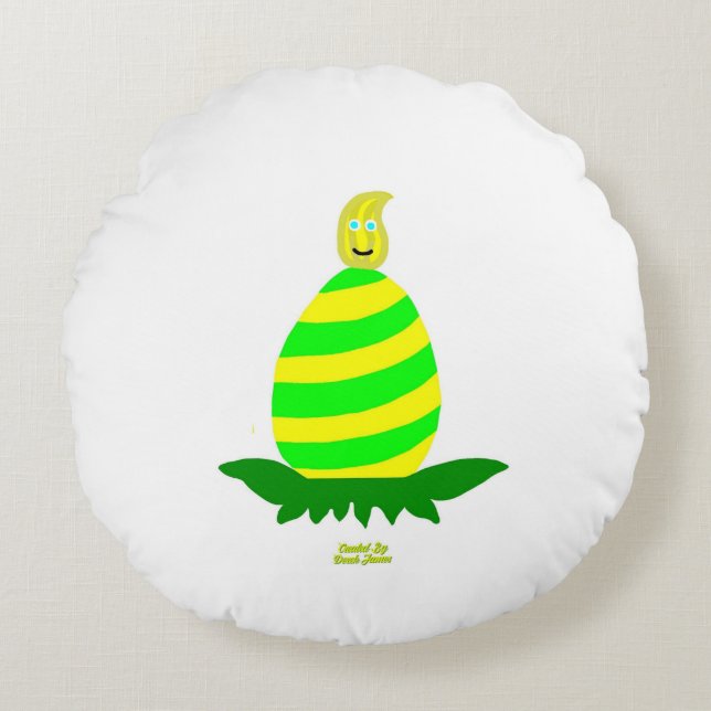 Easter Wishes Round Throw Pillow (Front)