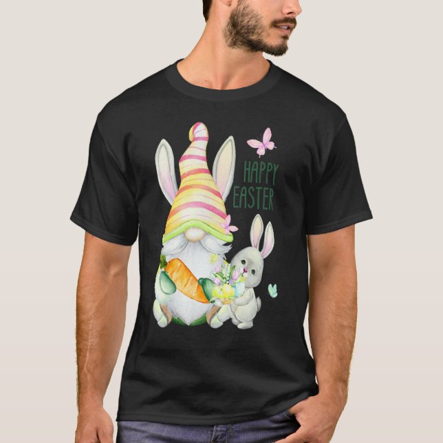 Easter With My Gnomies Bunny Ears Egg Hunting Happ T-Shirt (Front)