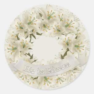 Easter Wreath Classic Round Sticker