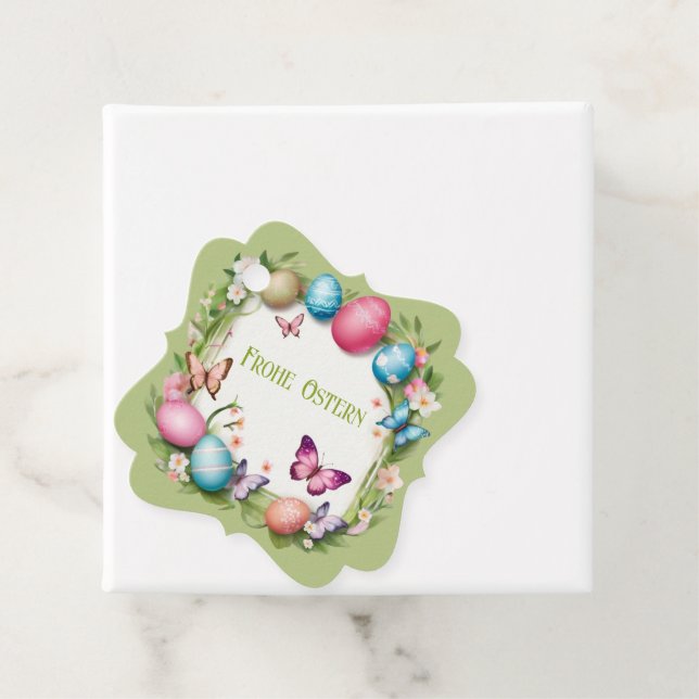 Easter Wreath: Happy Easter - Favour Tags (In Situ)