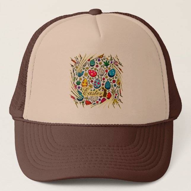 Easter Wreath – Spring Bunny Decoration boné Trucker Hat (Front)