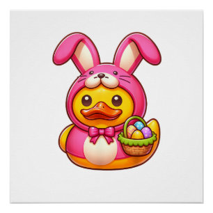 Easter Yellow Rubber Duck Cruise Ship Cruising Duc Poster