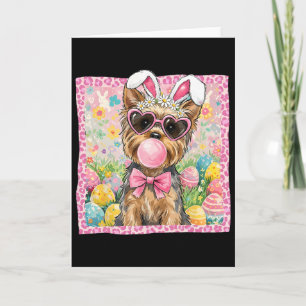 Easter Yorkie Terrier Dog Mom Spring Easter Bunny Card