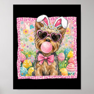 Easter Yorkie Terrier Dog Mom Spring Easter Bunny Poster