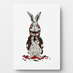 Easter Zombie Rabbit Halloween Bunny Plaque