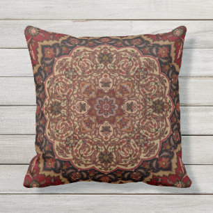 Eastern Accent Vintage Persian Carpet Pattern Outdoor Pillow