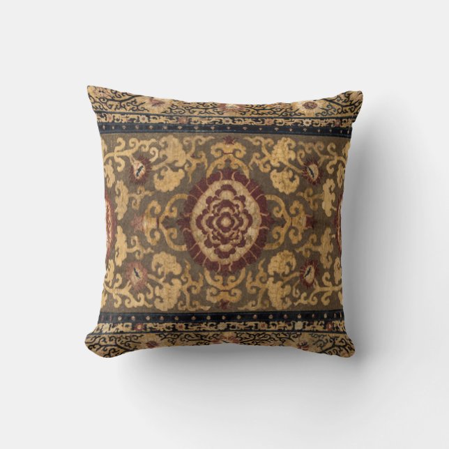 Eastern Accent Vintage Persian Carpet Pattern Throw Pillow (Front)