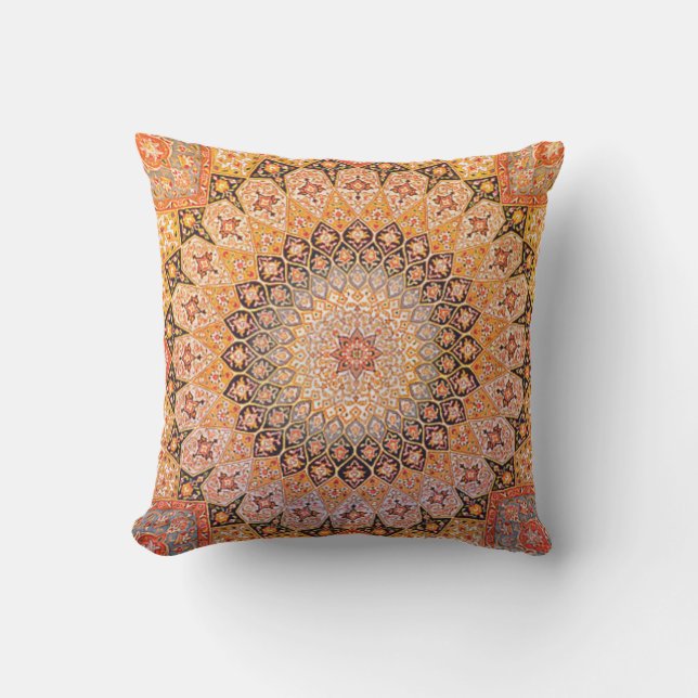 Eastern Accent Vintage Persian Carpet Pattern Throw Pillow (Front)