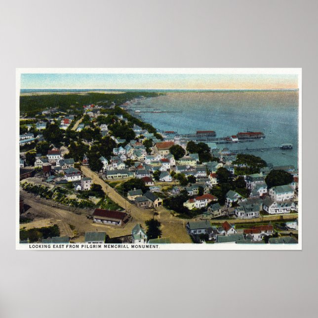 Eastern Aerial View of Town from Pilgrim Poster (Front)