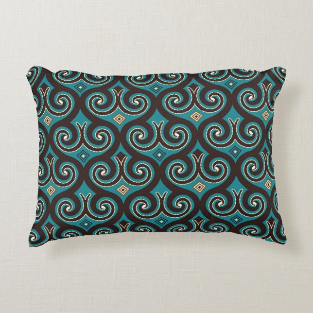 Eastern Arabesque: Elegant Seamless Ornament. Accent Pillow (Front)