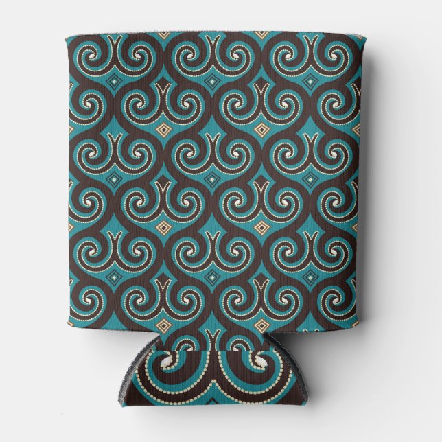 Eastern Arabesque: Elegant Seamless Ornament. Can Cooler (Front)