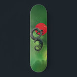Eastern Asian Dragon Red Sun Nebula Skateboard<br><div class="desc">This design may be personalized by choosing the customize option to add text or make other changes. If this product has the option to transfer the design to another item, please make sure to adjust the design to fit if needed. Contact me at colorflowcreations@gmail.com if you wish to have this...</div>