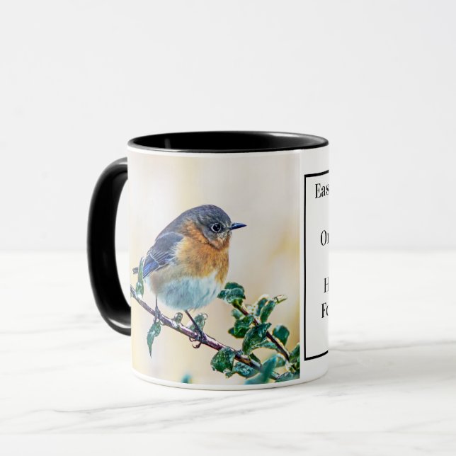 Eastern Bluebird Coffee Mug with Identification (Front Left)