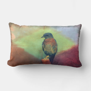 Eastern Bluebird-Colourful Diamond-Outdoor Pillow