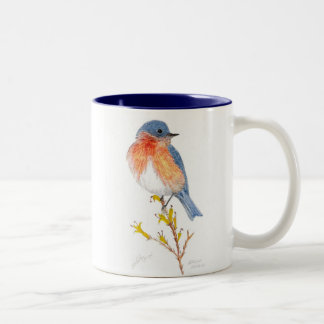 eastern bluebird, Eastern Bluebird Two-Tone Coffee Mug