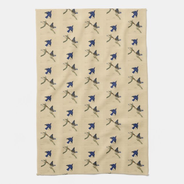 Eastern Bluebird from Audubon's Birds of America Kitchen Towel (Vertical)