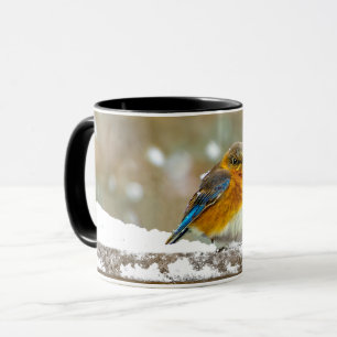 Eastern Bluebird in Snow - Original Photograph Mug