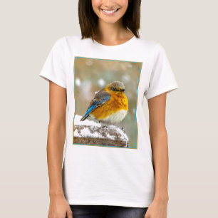 Eastern Bluebird in Snow - Original Photograph T-Shirt