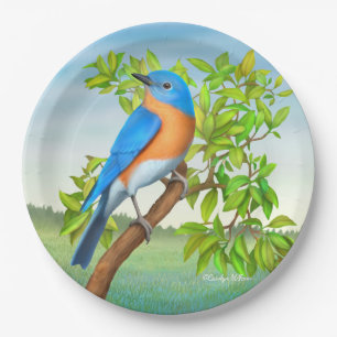 Eastern Bluebird in Tree Paper Plates