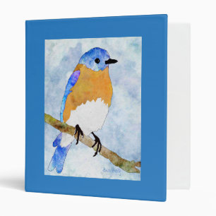 Eastern Bluebird – male - watercolor style binder