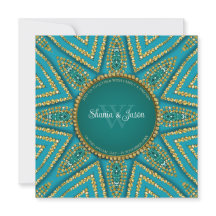 Eastern Bohemian Sun Gold & Teal Sparkle