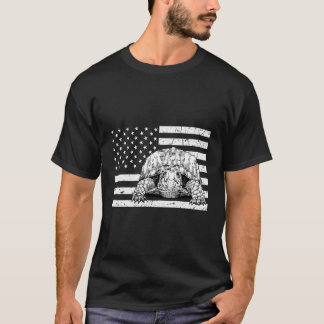 Eastern Box Turtle 4Th Of July Us American Flag Pa T-Shirt