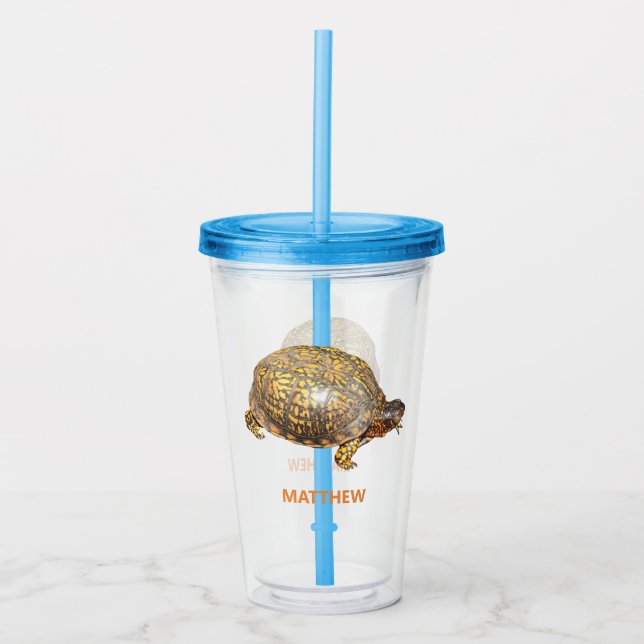 Eastern Box Turtle Photo Personalized Acrylic Tumbler (Front)