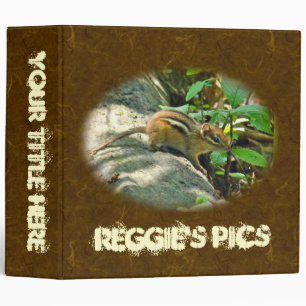 Eastern Chipmunk on Log Binder