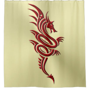 Eastern Crimson Dragon, Embossed-effect on Gold
