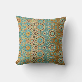 Eastern Design Throw Pillow, in Aqua & Tan Throw Pillow