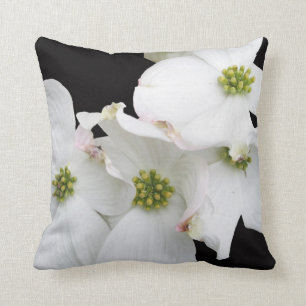 Eastern Dogwood Blossoms - Cornus florida Throw Pillow