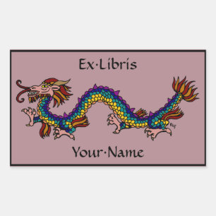 Eastern Dragon Bookplate Sticker