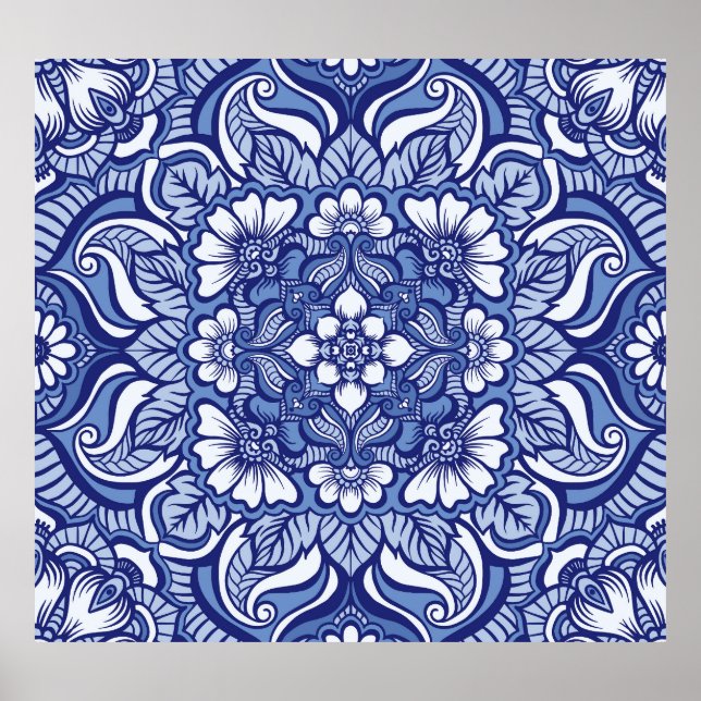 Eastern Ethnic Henna Seamless Pattern Poster (Front)